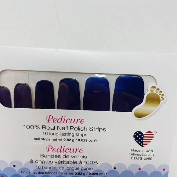 Color Street 100% Real Nail Polish Strip Evening Sky Pedicure Purple Pearlescent - Picture 2 of 4